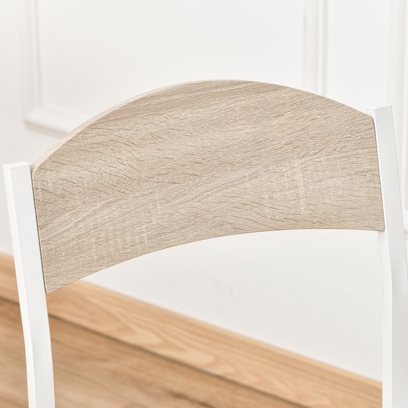 Ruokailuryhmä keittiöön 5-osainen MDF/metalli pöytä 100x63 cm ja 4 tuolia, puu/valkoinen