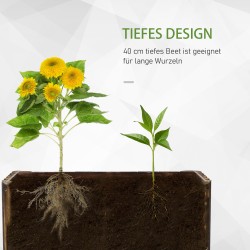 Viljelylaatikko yrteille ja vihanneksille kuusipuuta 100 x 38,5 x 40 cm luonnonpuu