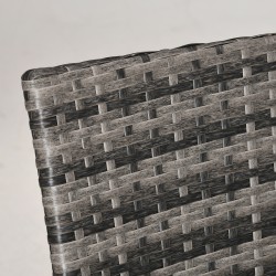 Parvekekalustesetti 2 hengelle, 3 osaa, PE-rottinki/metalli, karkaistu lasipöytä, tummanharmaa