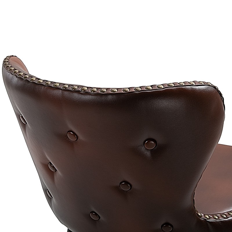 Baarituolit ruokapöydän tai saarekkeen ääreen, keinonahka, puu/metalli, 52x53x101 cm, 2 kpl, ruskea