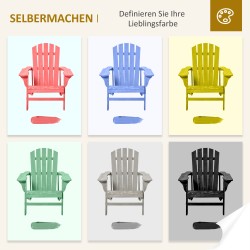 Adirondack puutarhatuoli ulkokäyttöön, tannenpuu, korkea selkänoja, leveät käsinojat, naturholz