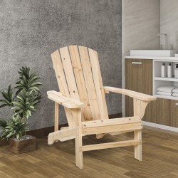 Adirondack puutarhatuoli ulkokäyttöön, tannenpuu, korkea selkänoja, leveät käsinojat, naturholz
