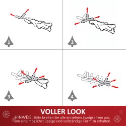 Keinotekoinen joulukuusi 180 cm, 745 oksankärkeä, LED-valot 200 kpl, koristepallot ja metallijalka, vihreä