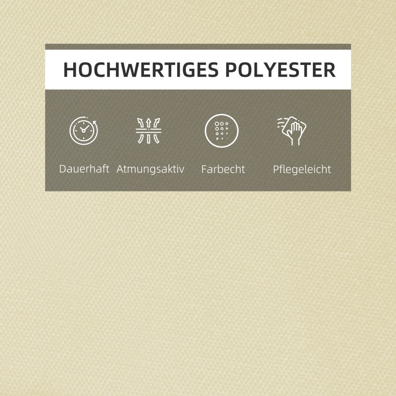 Lepotuolin pehmuste päätyynyllä, polyesteri, 198 x 53 x 5 cm, kermanvalkoinen (vain pehmuste)