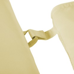 Lepotuolin pehmuste päätyynyllä, polyesteri, 198 x 53 x 5 cm, kermanvalkoinen (vain pehmuste)