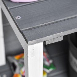 Puutarhakaappi ulkokäyttöön kuusta 139 x 75 x 160 cm harmaa/valkoinen