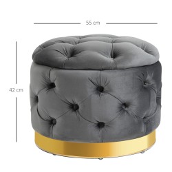 Säilytysrahi vintage-tyyliin, kangas ja metalli 55 x 55 x 42 cm, tummanharmaa