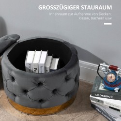 Säilytysrahi vintage-tyyliin, kangas ja metalli 55 x 55 x 42 cm, tummanharmaa