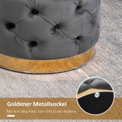 Säilytysrahi vintage-tyyliin, kangas ja metalli 55 x 55 x 42 cm, tummanharmaa