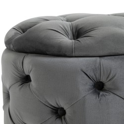 Säilytysrahi vintage-tyyliin, kangas ja metalli 55 x 55 x 42 cm, tummanharmaa