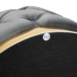 Säilytysrahi vintage-tyyliin, kangas ja metalli 55 x 55 x 42 cm, tummanharmaa