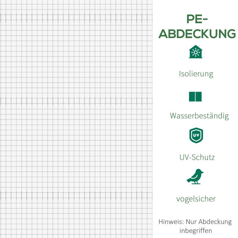 Kasvihuoneen vaihtopeite PE-kangas 300 x 200 x 200 cm läpikuultava