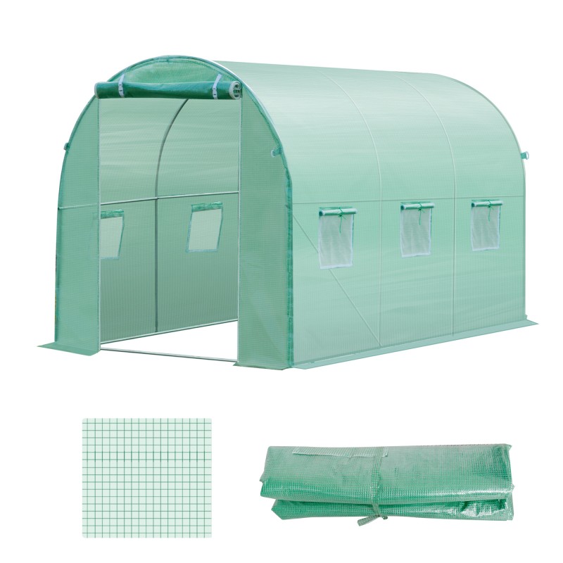 Tunnelikasvihuoneen vaihtopeite muovia 300 x 200 x 200 cm vihreä