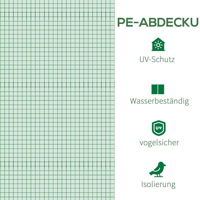 Kasvihuoneen vaihtokate 3 x 3 x 2 m tunnelikasvihuoneeseen, PE-muovi, vihreä