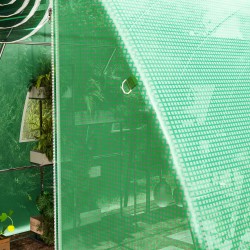 Kasvihuoneen vaihtopeite tunnelikasvihuoneeseen PE 400 x 300 x 200 cm läpinäkyvä vihreä
