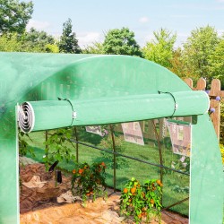 Kasvihuoneen vaihtopeite tunnelikasvihuoneeseen PE 400 x 300 x 200 cm läpinäkyvä vihreä