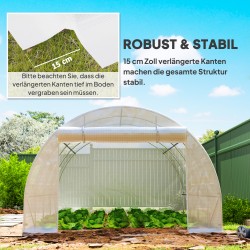 Kasvihuoneen vaihtopeite tunnelikasvihuoneeseen, PE-muovi, 400 x 300 x 200 cm, läpinäkyvä valkoinen