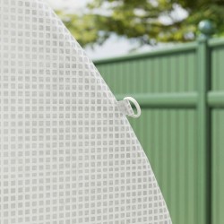 Kasvihuoneen vaihtopeite tunnelikasvihuoneeseen PE 4 x 2 m valkoinen, ovi ja 8 ikkunaa