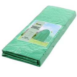 Tunnelikasvihuoneen päällyskangas PE muovia 4 x 2 x 2 m 8 ikkunaa ovi vihreä