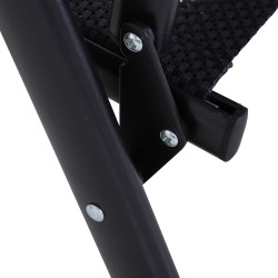 Taittuva ulkotuoli käsinojilla, metalli/Texteline 58 x 64 x 94 cm, 2 kpl, musta