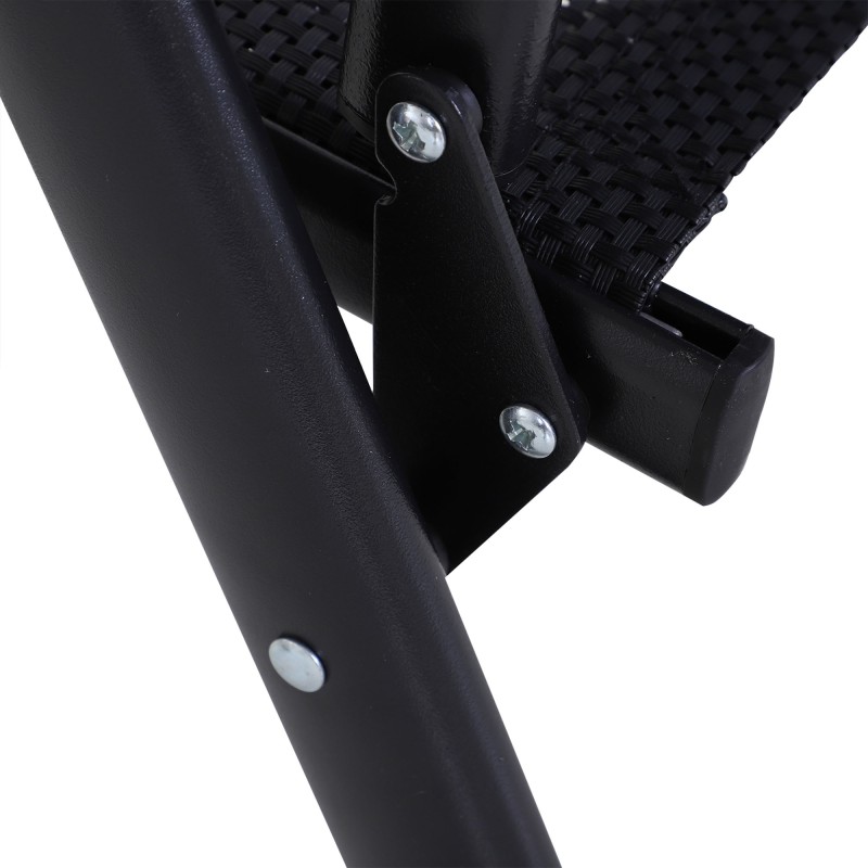 Taittuva ulkotuoli käsinojilla, metalli/Texteline 58 x 64 x 94 cm, 2 kpl, musta