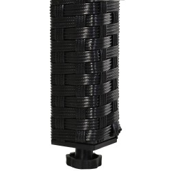 Puutarhan polyrottinkinen ruokailuryhmä 11-osainen, pöytä tuolit rahit tyynyt, musta/beige