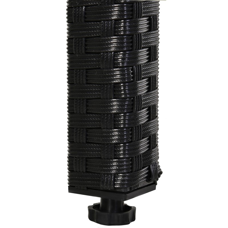 Puutarhan polyrottinkinen ruokailuryhmä 11-osainen, pöytä tuolit rahit tyynyt, musta/beige