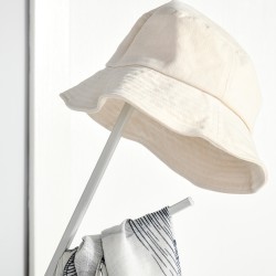 Naulakko hyllyllä ja 8 koukulla, metallirunko ja MDF, 45 x 45 x 180 cm, valkoinen