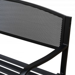 Puutarhapenkki 2‑hengen teräs 127 x 60 x 87 cm musta