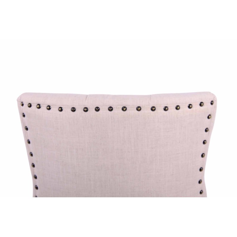 Tyylikäs pehmustettu ruokapöydän tuoli kankaalla ja koristeompeleilla