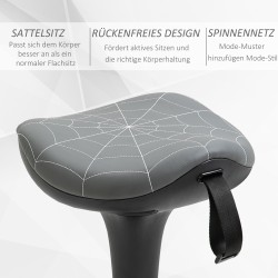 Ergonominen työjakkara keinuvalla jalustalla, korkeussäädettävä 65,5–83,5 cm, harmaa