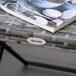 Taitettava ulkosivupöytä polyrottinkia 40x40x40 cm harmaa