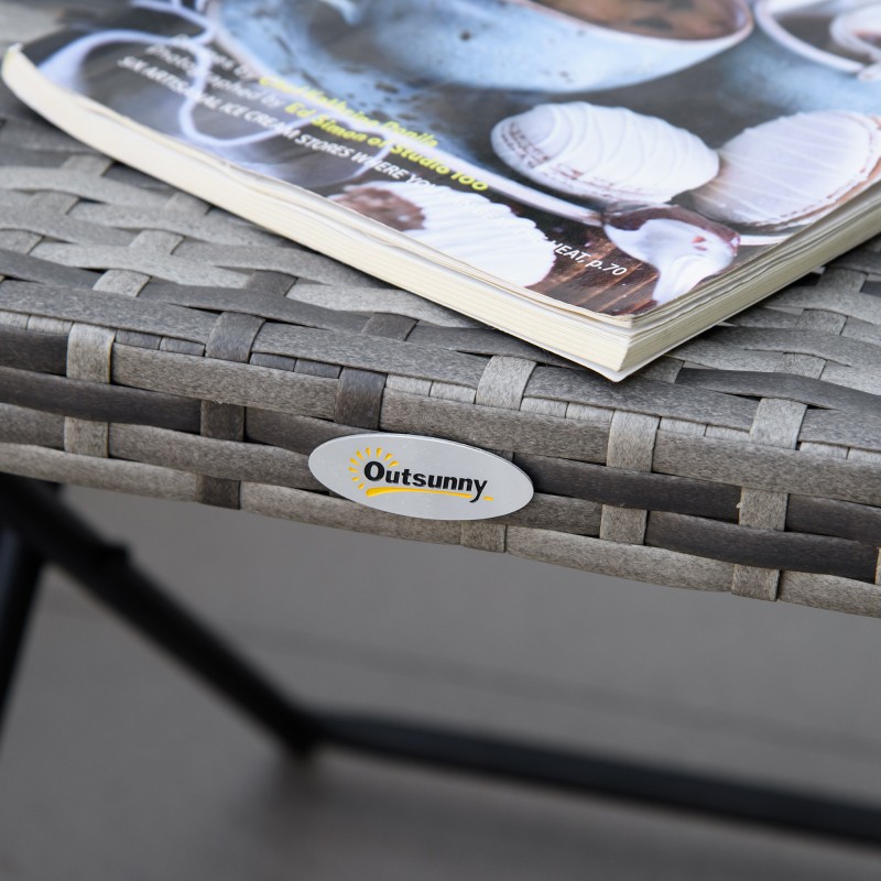 Taitettava ulkosivupöytä polyrottinkia 40x40x40 cm harmaa