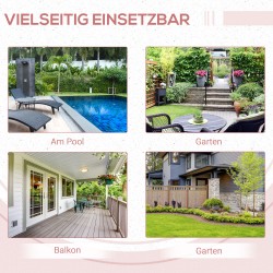 Taitettava parvekepöytä ulkokäyttöön, polyrottinki ja teräs, 40x40x40 cm, musta