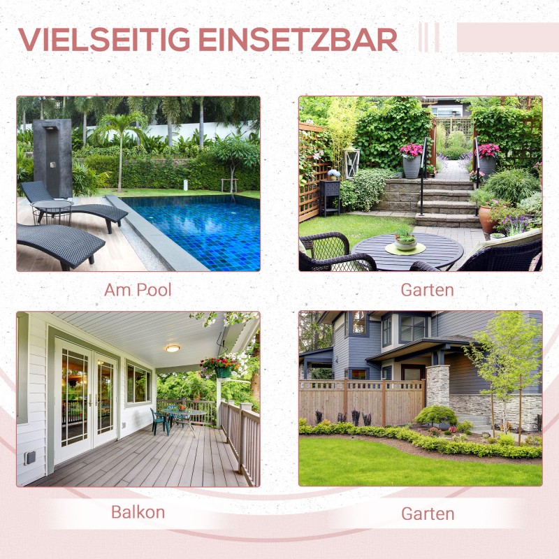 Ulkopöytä parvekkeelle, taitettava polyrottinki, teräsrunko, 40x40x40 cm, luonnon sävy