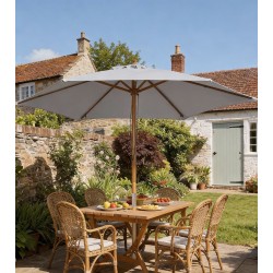 Aurinkovarjo bamburunko Ø 2,5 m harmaa parvekkeelle ja puutarhaan