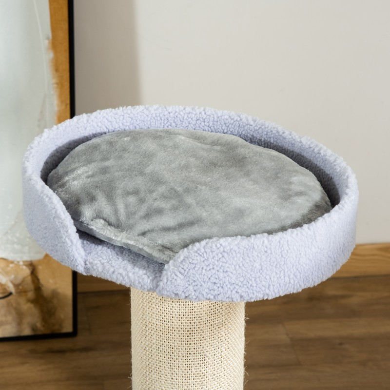 Kissan kiipeily- ja raapimispuu 91 cm, sisal-tolpat ja tasot, keskikokoisille kissoille, vaaleansininen