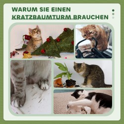 Kissan kiipeily- ja raapimispuu 91 cm, lampaanvillakangas ja sisal, vihreä