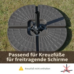 Aurinkovarjon jalustan lisäpainot 4-osainen setti, täytettävä HDPE, jopa 25 kg/osa, väri kahvi