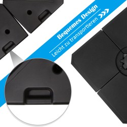 Täytettävä varjopainosarja puutarha‑ ja terassivarjolle, 4 osaa, HDPE, 100 x 100 cm, musta