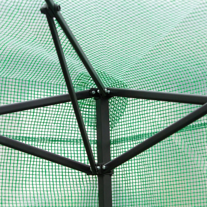 Kasvihuone taitettava PE-teräsrunkoinen 238 x 178 x 240 cm tummanvihreä