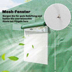 Pop up -kasvihuone, kokoontaitettava PE-kasvihuone 295 x 200 x 270 cm, vihreä/valkoinen