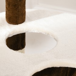 Kissan raapimapuu ja kiipeilypuu monitasoinen, plyysi/sisal 65 x 50 x 153 cm creme-kahvinruskea