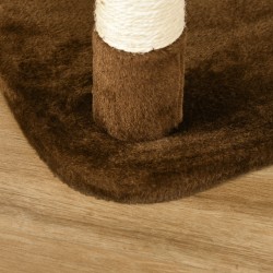 Kissan raapimapuu ja kiipeilypuu monitasoinen, plyysi/sisal 65 x 50 x 153 cm creme-kahvinruskea
