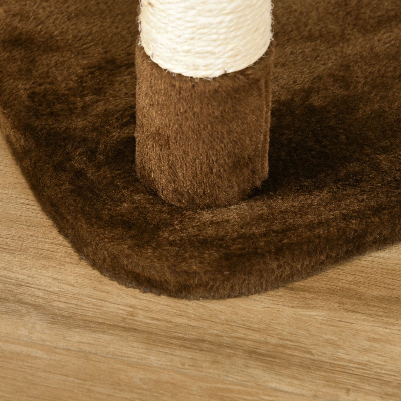 Kissan raapimapuu ja kiipeilypuu monitasoinen, plyysi/sisal 65 x 50 x 153 cm creme-kahvinruskea