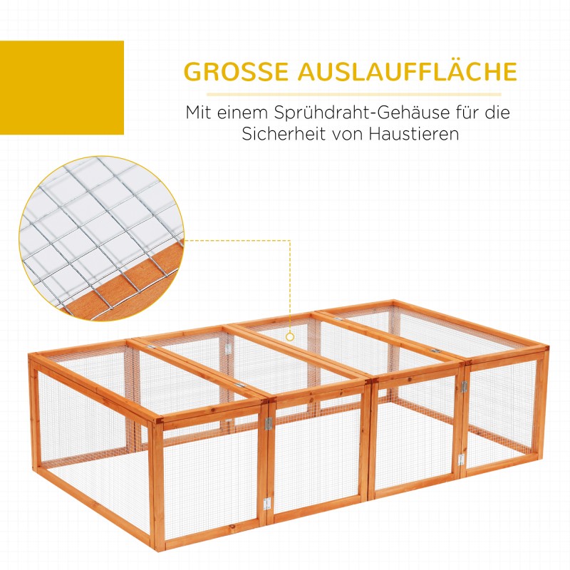 Kanin ja pieneläinten ulkoaitaus kuusipuuta 181x100x48 cm luonnollinen