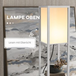 Lattiavalaisin hyllyillä olo- ja makuuhuoneeseen, MDF, 26 x 26 x 160 cm, valkoinen (ilman lamppua)