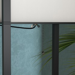 Lattiavalaisin hyllyillä olo-/makuuhuoneeseen, MDF, 26 x 26 x 160 cm, musta/valkoinen, ilman lamppua