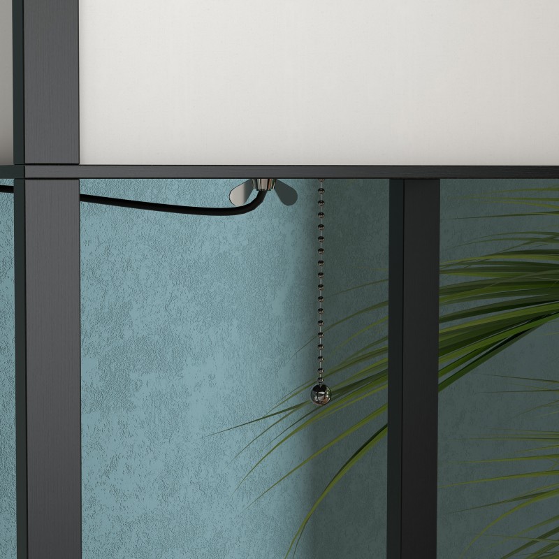 Lattiavalaisin hyllyillä olo-/makuuhuoneeseen, MDF, 26 x 26 x 160 cm, musta/valkoinen, ilman lamppua