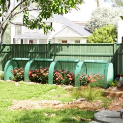 Kasvutunneli tomaateille, teräsrunko ja PE-muovikate, 395 x 100 x 80 cm, vihreä